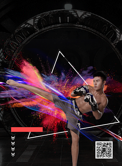 黑色运动健身拳击培训印刷海报背景