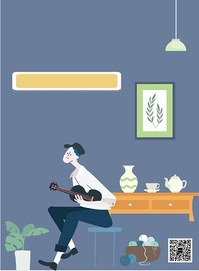 蓝色卡通风格音乐培训主题印刷海报背景