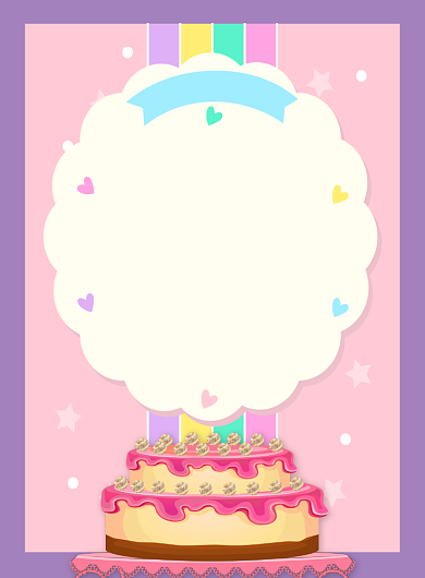 粉色简约生日快乐广告印刷海报模板背景