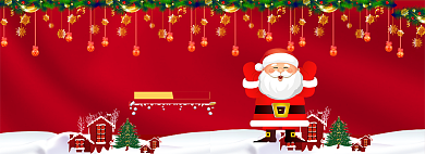 红色圣诞狂欢夜商品促销banner背景