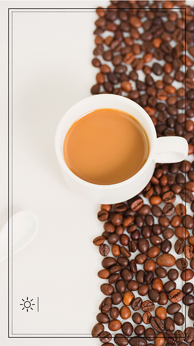 咖啡色简约月签拥抱未来手机海报背景