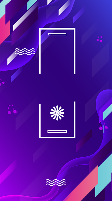 蓝色插画风校园音乐节手机海报背景