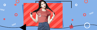 可爱女装夏季促销banner背景