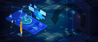 蓝色金融科技5G连接一切首图背景