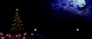 黑色梦幻唯美圣诞老人送礼圣诞树浪漫平安夜微信公众号素材图片背景