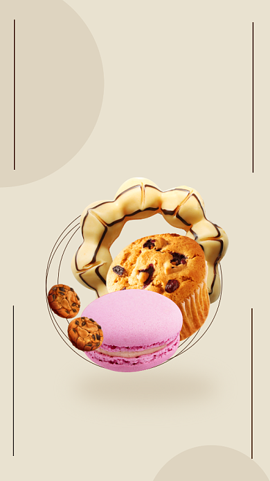 法式蛋糕特价优惠手机海报背景