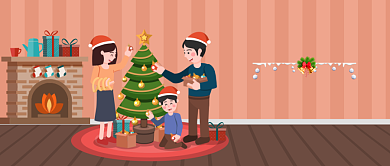 圣诞夜快乐漫画公众号首图背景