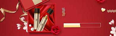 618红色美妆护肤大促宣传banner背景