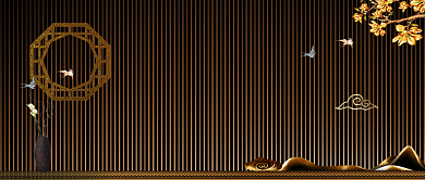 金色高档大气新中式房地产广告微信公众号素材图片背景