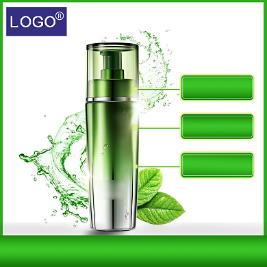 爽肤水叶子线框绿色简约主图直通车背景