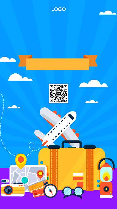 扁平简约海购开业活动手机海报背景