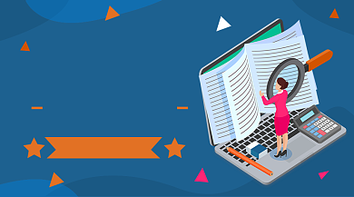 简约立体会计培训手机海报背景