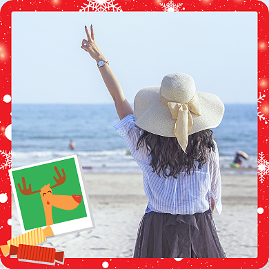 圣诞节小鹿带边框头像淘宝直通车图片背景