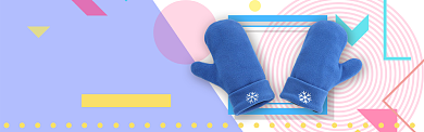 蓝色服饰手套时尚新品促销banner背景