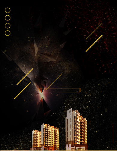 黑金大气盛大开盘房地产广告印刷海报模板背景