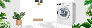 简约洗衣机促销banner背景