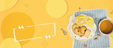 黄色餐饮美食下午茶全城大搜罗首图背景