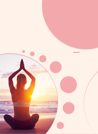 粉色瑜伽运动海报模板背景