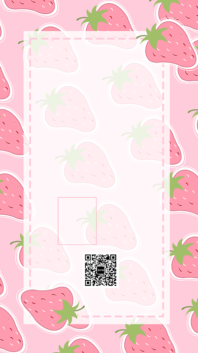 粉色小清新水果果蔬草莓夏天夏季手机海报背景