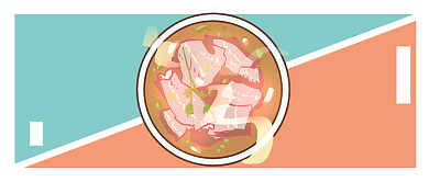 西安美食牛肉丸子面卡通面条公众号首图背景