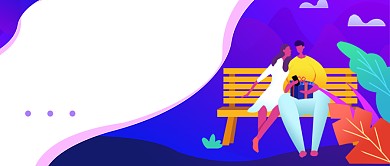 扁平简约紫色表白公众号首图背景