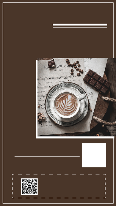 暗调咖啡店新品促销手机海报模板背景