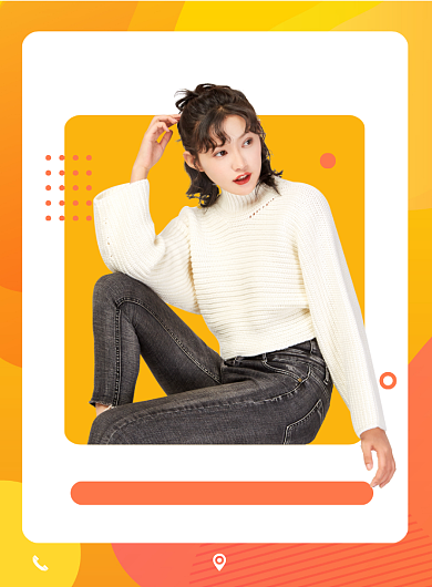 橙色扁平化渐时尚招募主播宣传海报背景