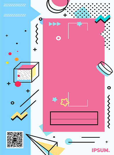 时尚几何潮牌新品促销印刷海报模板背景