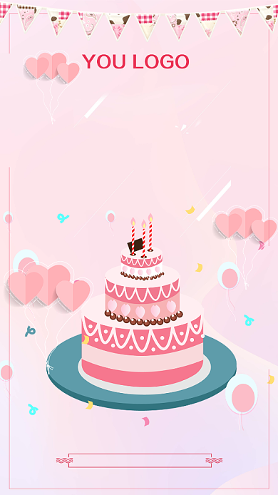 618卡通蛋糕手机海报背景