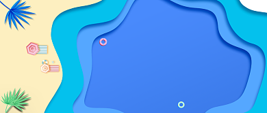 夏天玩水卡通创意公众号首图背景