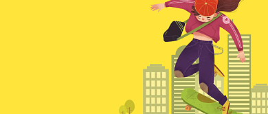 世界滑板日卡通插画微信公众号素材图片背景