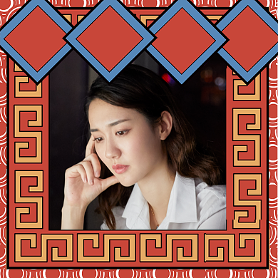 电竞手游创意复古风系列头像框背景