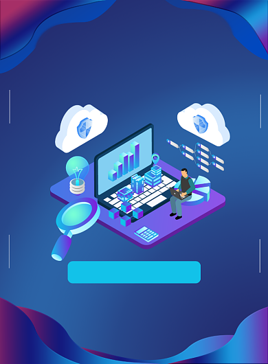 蓝色科幻教育培训海报印刷背景