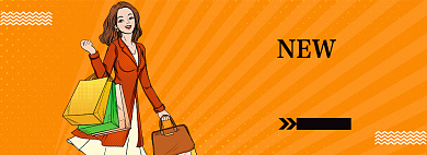 橙色创意简约冬装上新banner背景