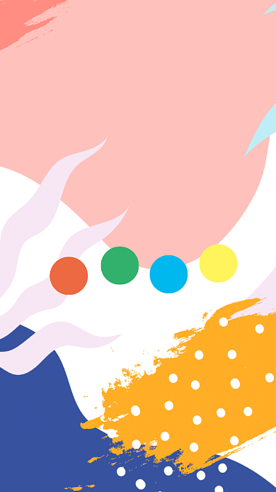 卡通色彩油画培训手机海报背景