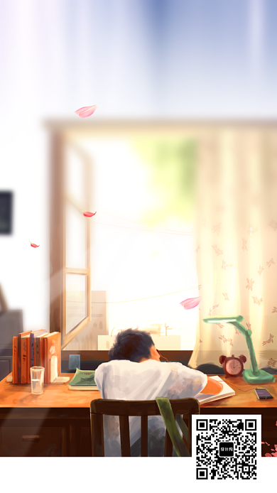 创意夏至时节节气插画背景