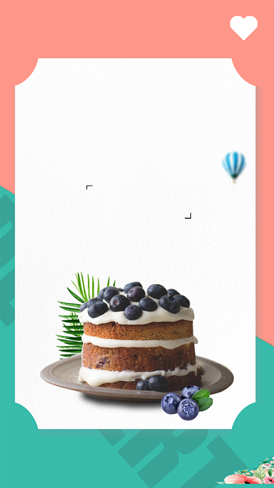 蓝莓裸蛋糕 甜品蛋糕店铺促销海报背景