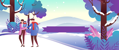 卡通冬季大雪节气公众号首图背景