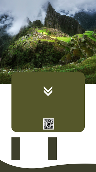 简洁秘鲁马丘比丘旅游宣传手机海报模板背景