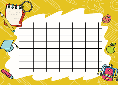 创意卡通课程表小报背景