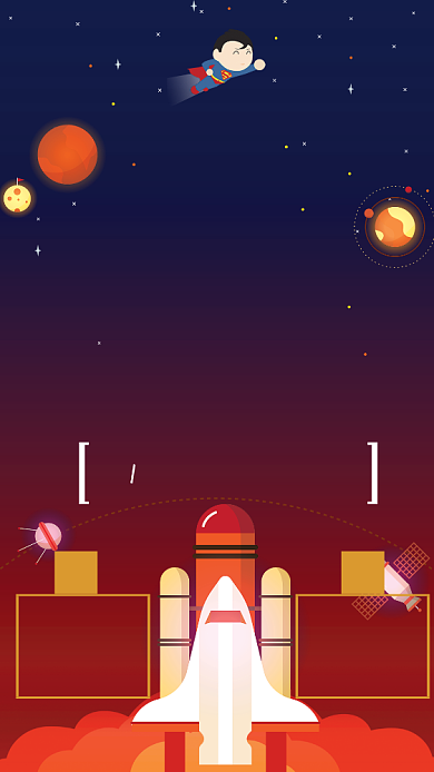 创意卡通高考培训手机海报背景