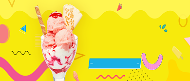 黄色甜美夏日冰激凌宣传公众号首图背景