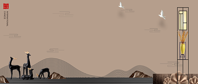 大气高档奢侈新中式房地产广告微信公众号素材图片背景