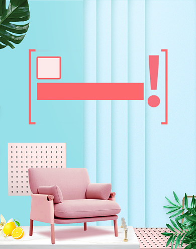 蓝色清新双十二沙发优惠电商海报背景