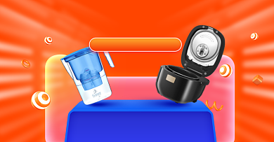 橙色调小家电淘抢购促销电商海报背景