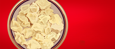 红色节日节气冬至吃饺子首图背景