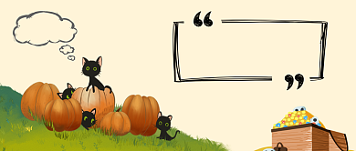 万圣节卡通手绘漫画手机首图背景