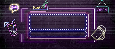 美食平面霓虹深夜美食微信公众号素材图片背景