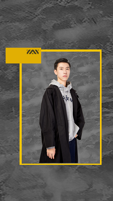 黑色时尚潮流街头男装手机海报模板背景