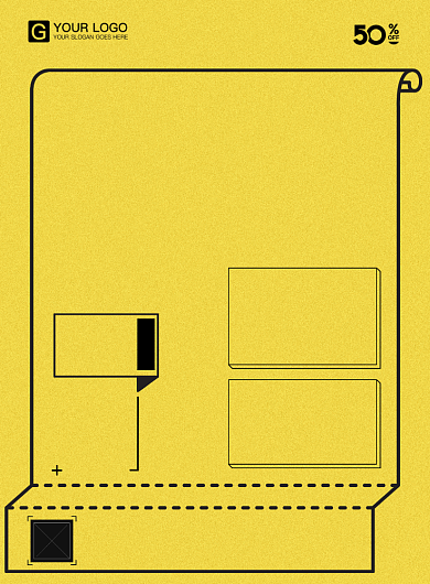 黄色扁平找平海报背景